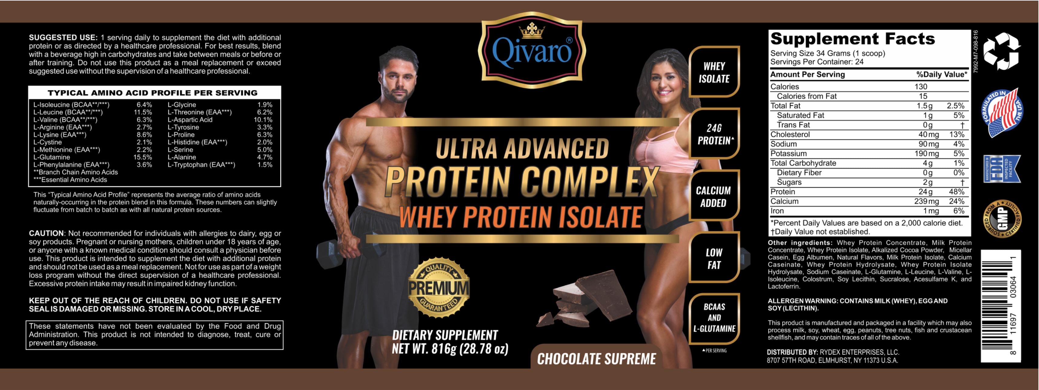 QPC02B - Ultra Advanced Protein Complex Whey Protein Isolate (Chocolate) - 816g