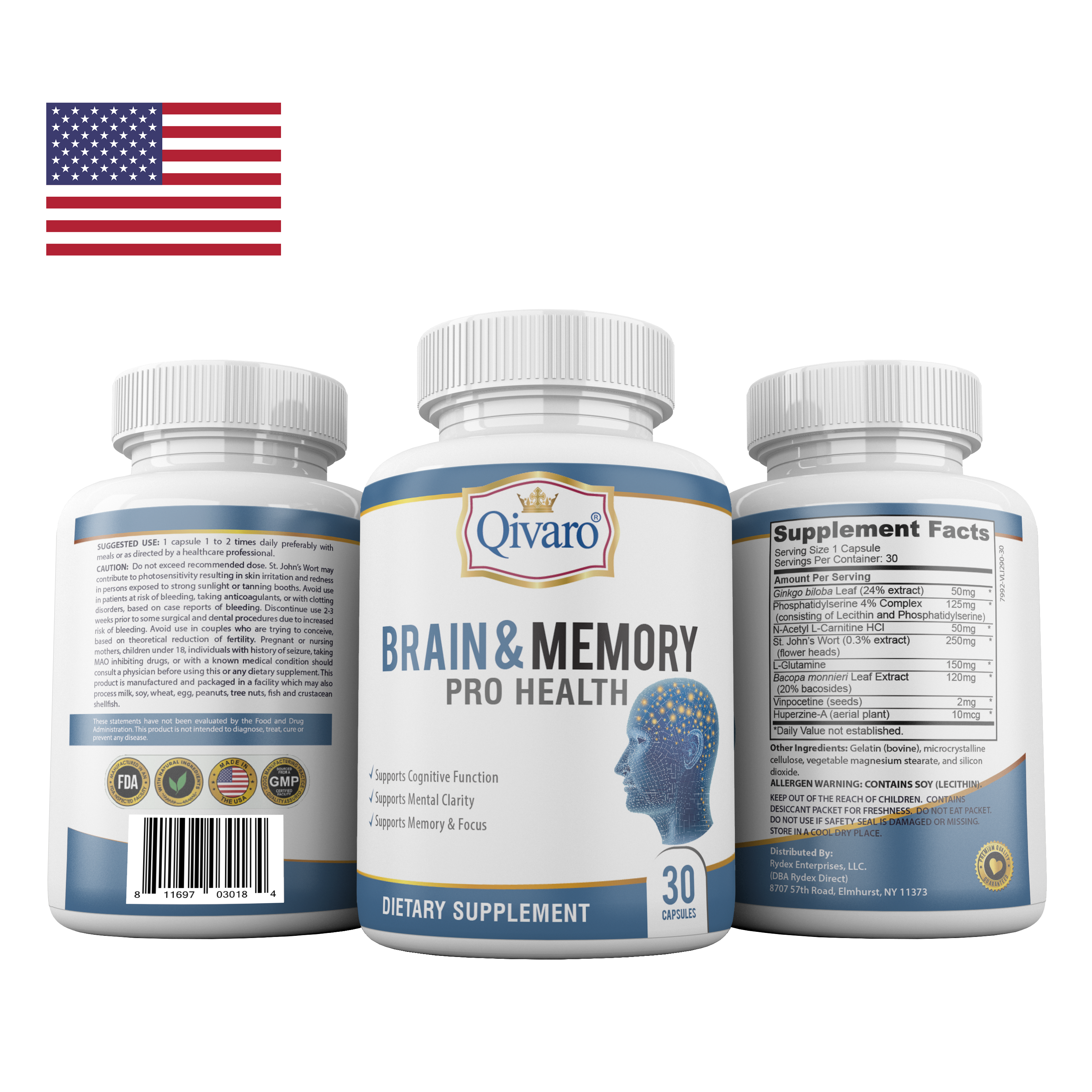 Combo 3-in-1 Pack: QIH11 Brain & Memory