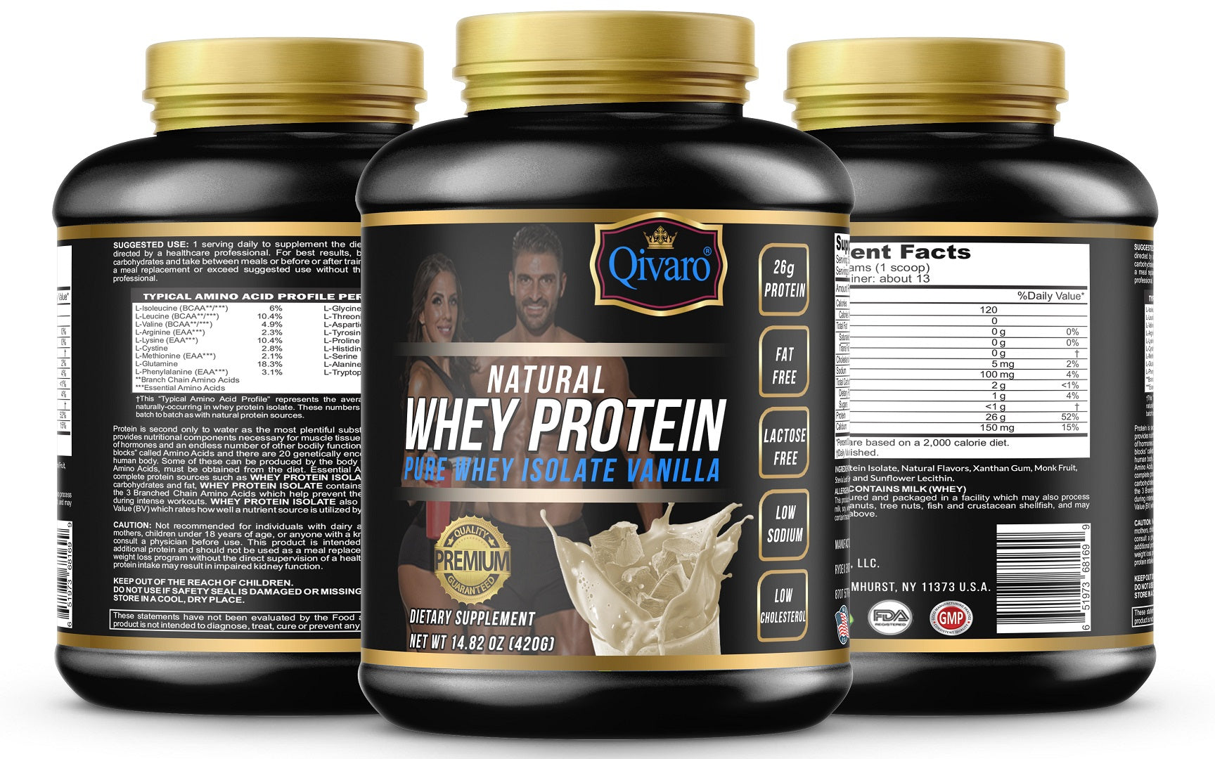 QWN(01A/02A/03A) - Natural Whey Protein With Pure Whey Isolate (Vanilla/Chocolate/Strawberry)