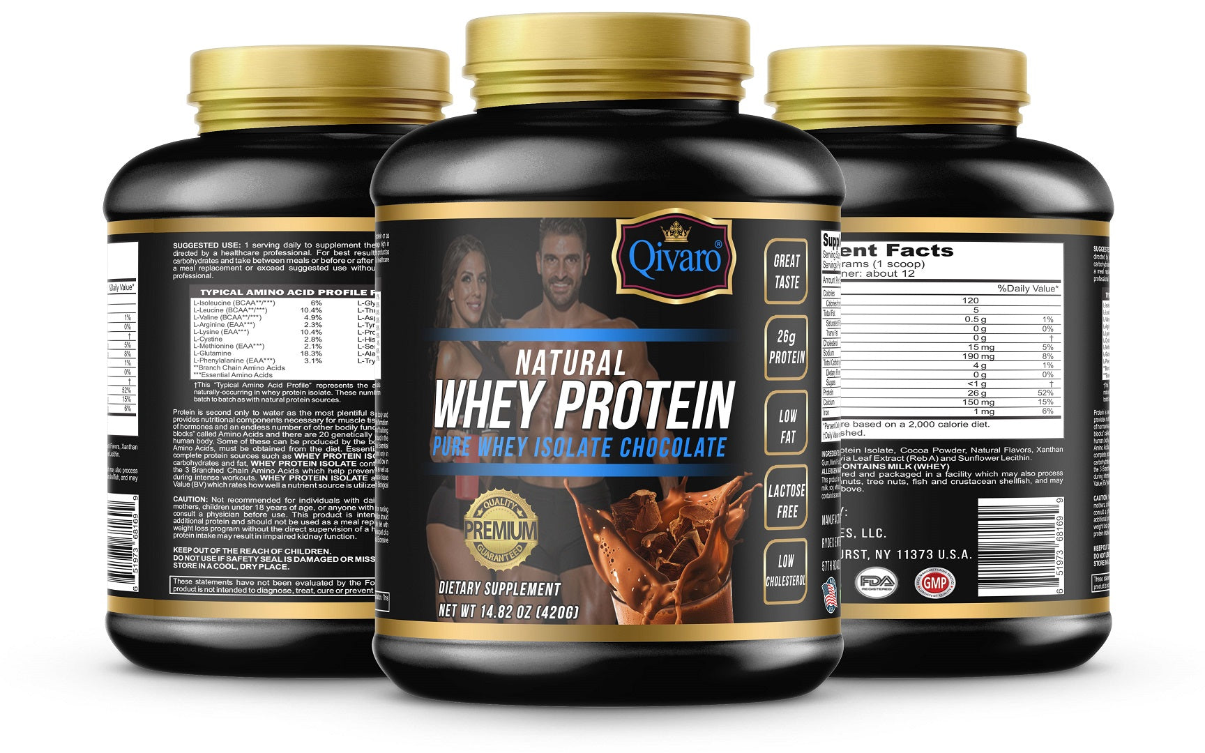 QWN(01A/02A/03A) - Natural Whey Protein With Pure Whey Isolate (Vanilla/Chocolate/Strawberry)