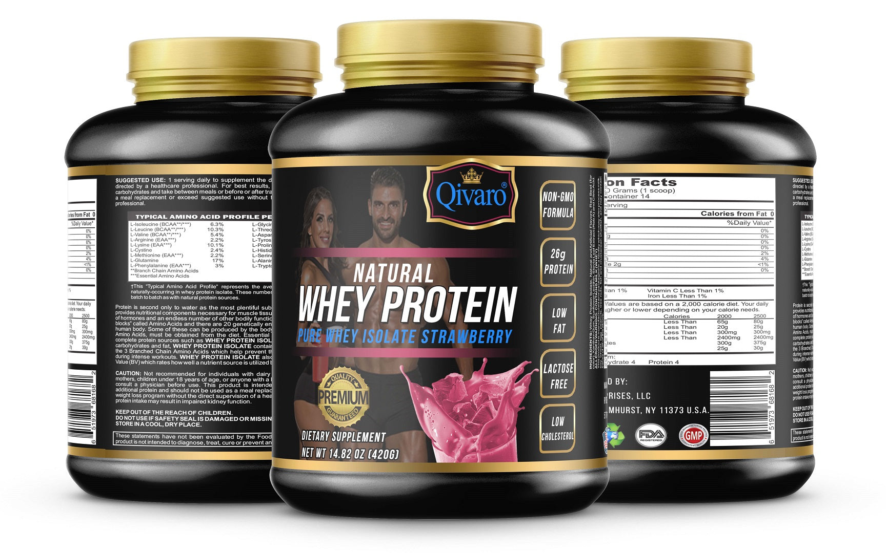 QWN(01A/02A/03A) - Natural Whey Protein With Pure Whey Isolate (Vanilla/Chocolate/Strawberry)